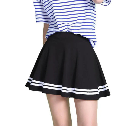 High-Waist Pleated Mini Skirt – Flared A-Line in Deep Red