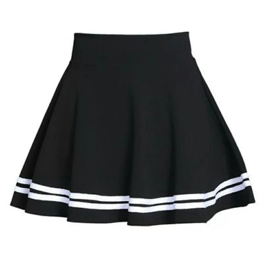 High-Waist Pleated Mini Skirt – Flared A-Line in Deep Red