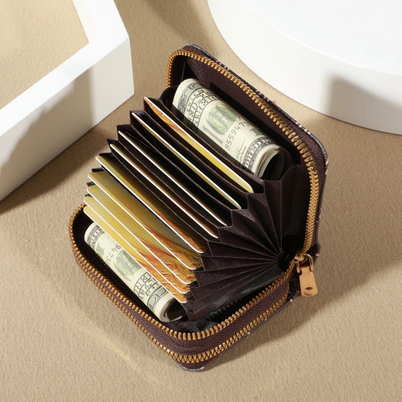 Compact Double-Zip Card Holder Wallet