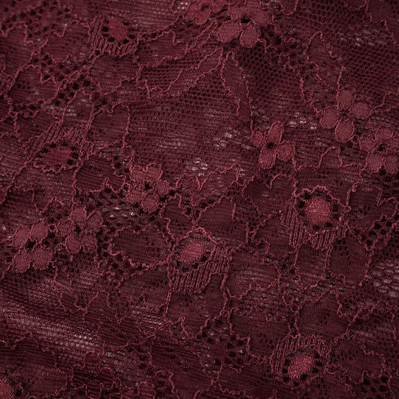 Burgundy Lace Cut-Out Maxi Dress