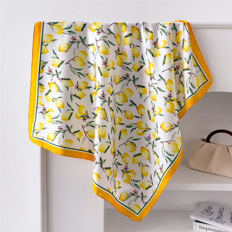 Luxury Satin Printed Square Scarf