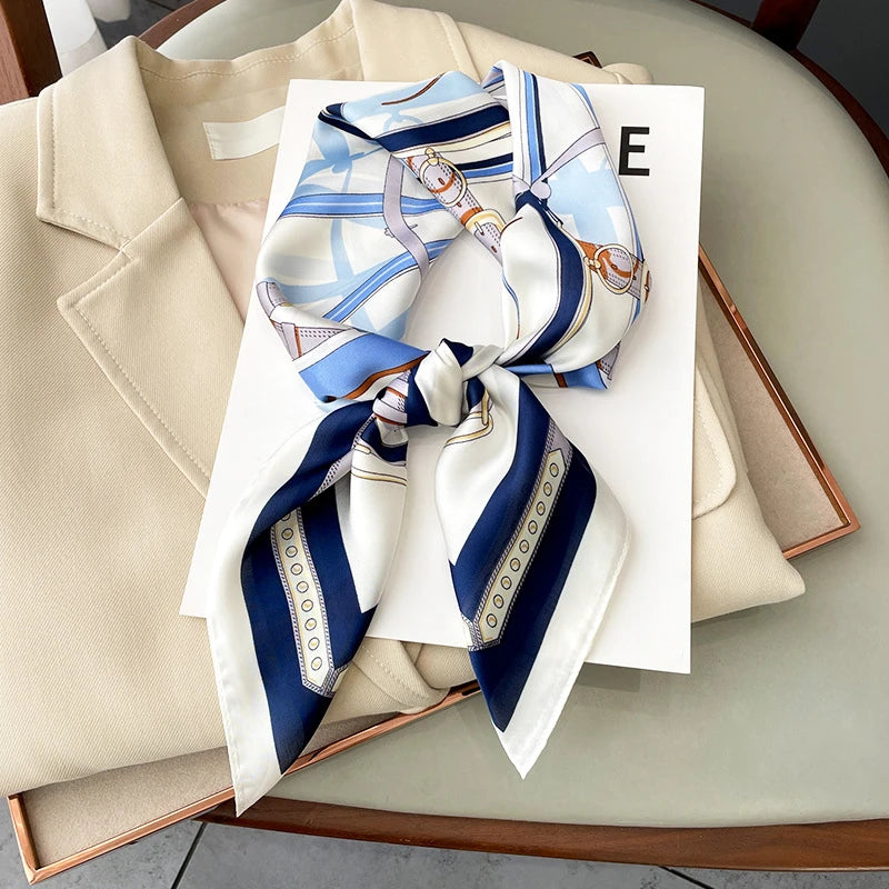 Luxury Satin Printed Square Scarf