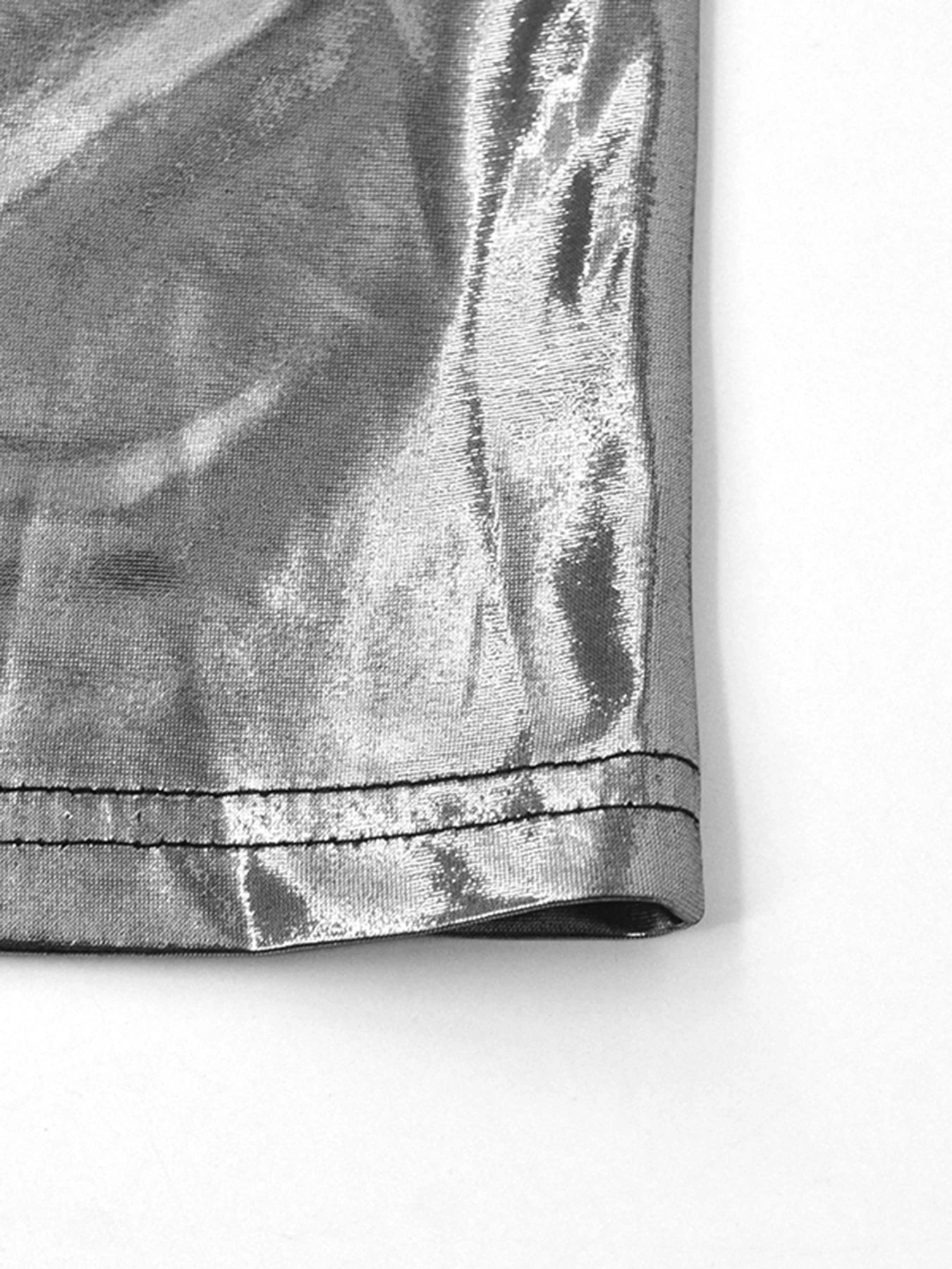 Gold Metallic Backless Maxi Dress