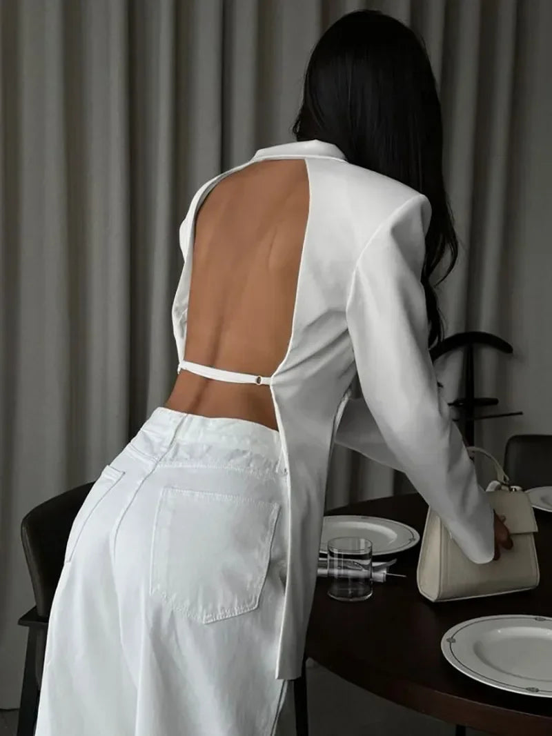 Backless Black Statement Blazer