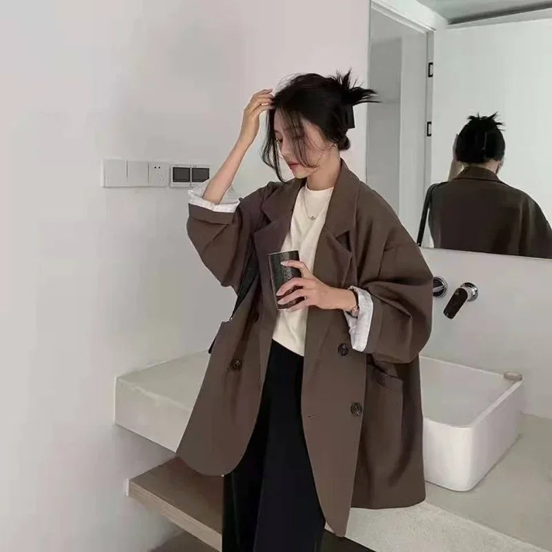 Oversized Brown Blazer Coat