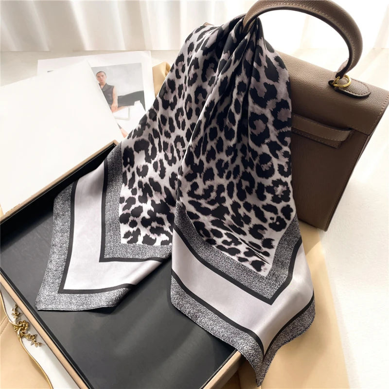 Luxury Satin Printed Square Scarf
