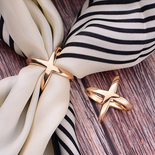 Gold X-Shape Scarf Clip