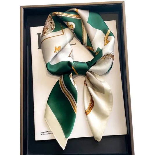 Luxury Satin Printed Square Scarf