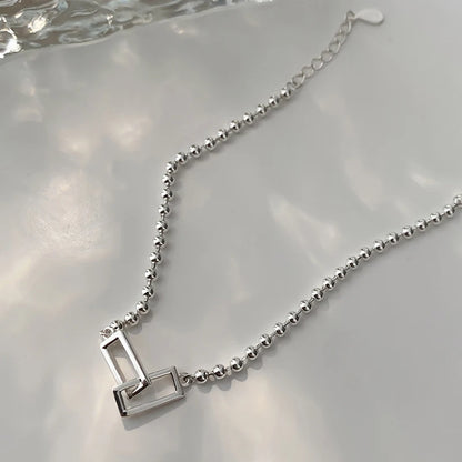 Geometric Silver Bead Bracelet