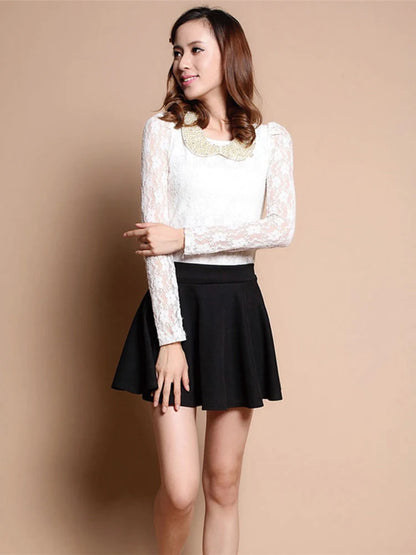 High-Waist Pleated Mini Skirt – Flared A-Line in Deep Red