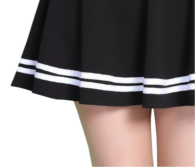 High-Waist Pleated Mini Skirt – Flared A-Line in Deep Red