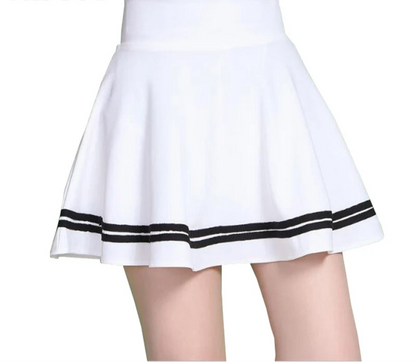 High-Waist Pleated Mini Skirt – Flared A-Line in Deep Red