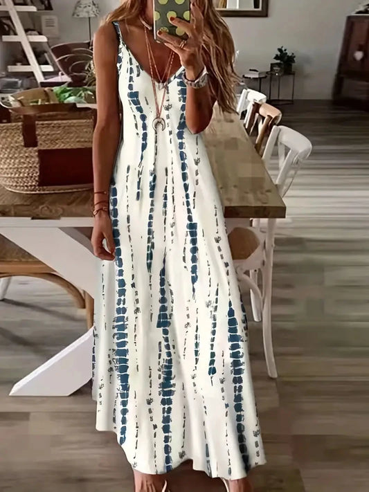 Boho Tie-Dye Spaghetti Strap Maxi Dress