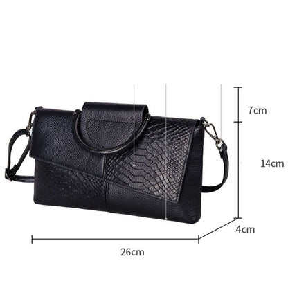 Black Textured Handbag with Metal Handle