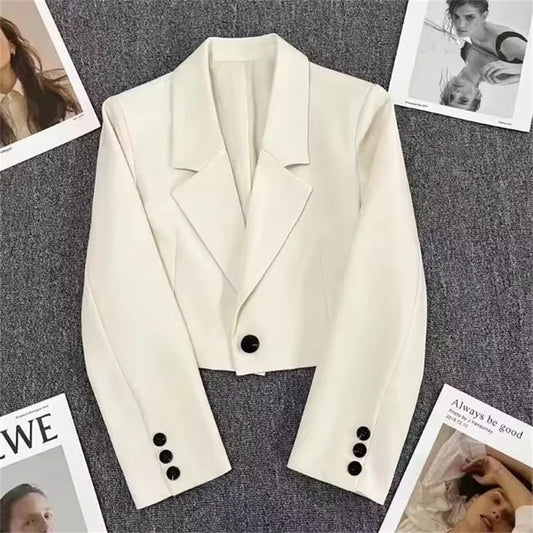 Women’s Cropped Green Blazer – Modern Tailored Fit