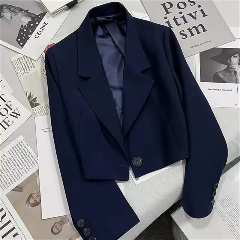 Women’s Cropped Green Blazer – Modern Tailored Fit