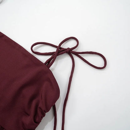 Burgundy Lace Cut-Out Maxi Dress