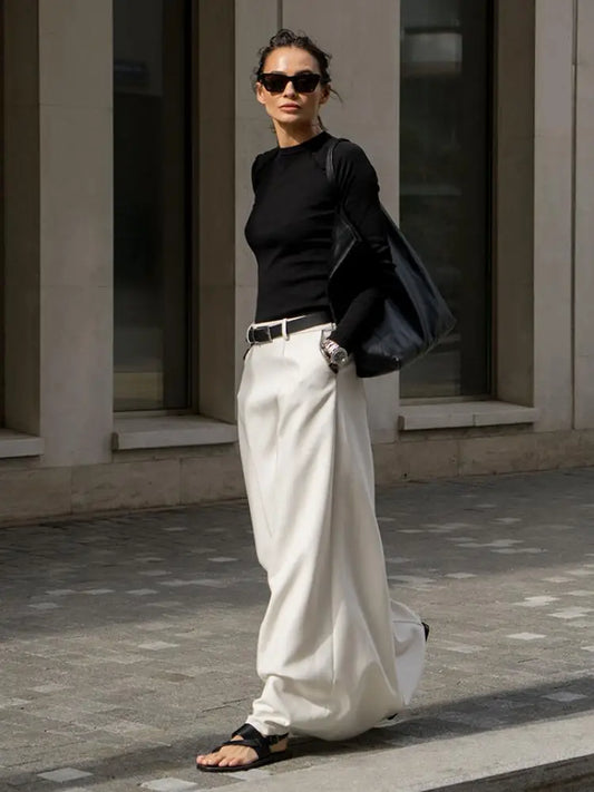 High-Waist Maxi Skirt – Elegant Flowy Black Skirt for Every Occasion