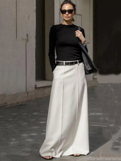 High-Waist Maxi Skirt – Elegant Flowy Black Skirt for Every Occasion