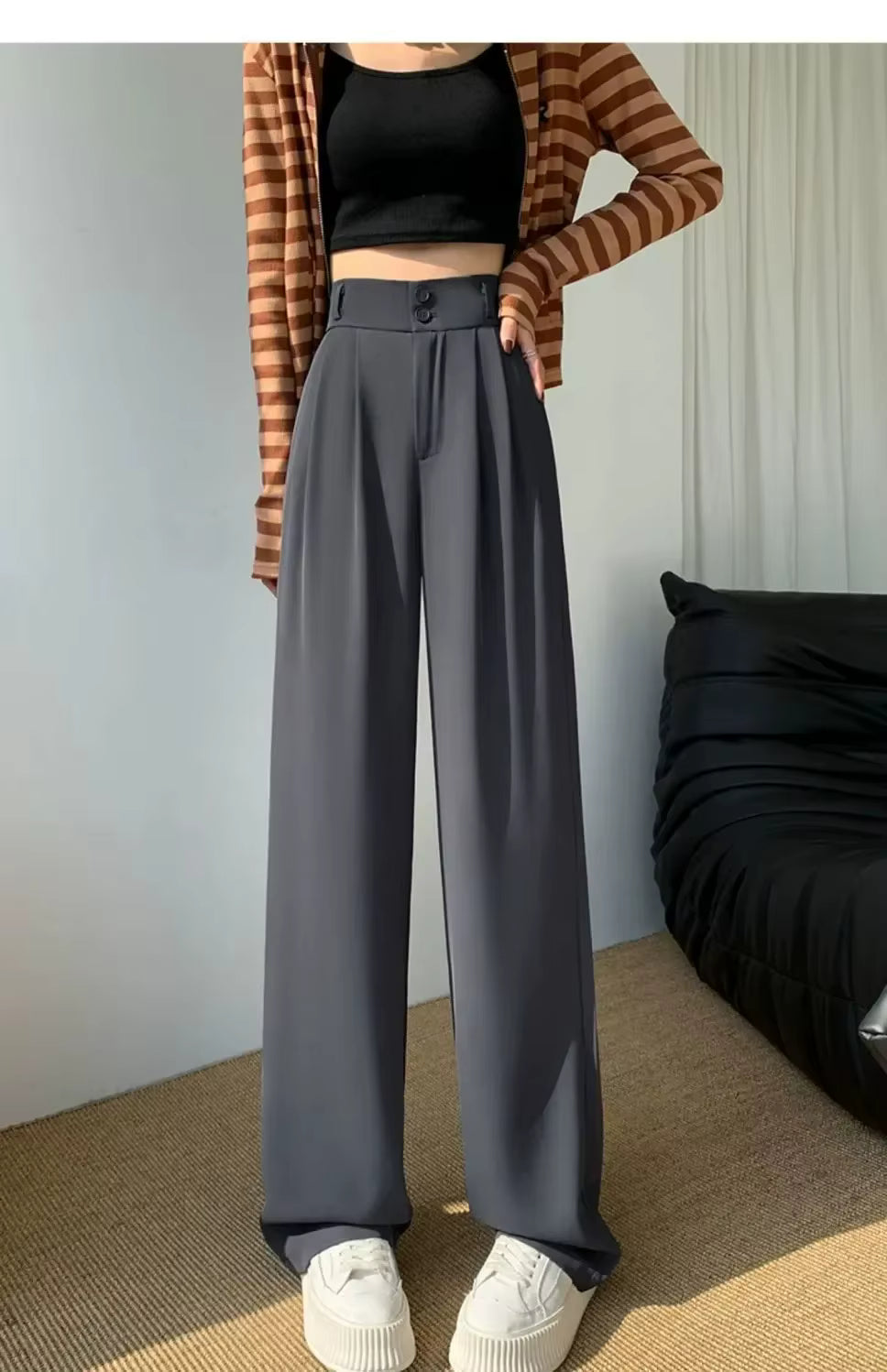 High-Waist Wide Leg Trousers