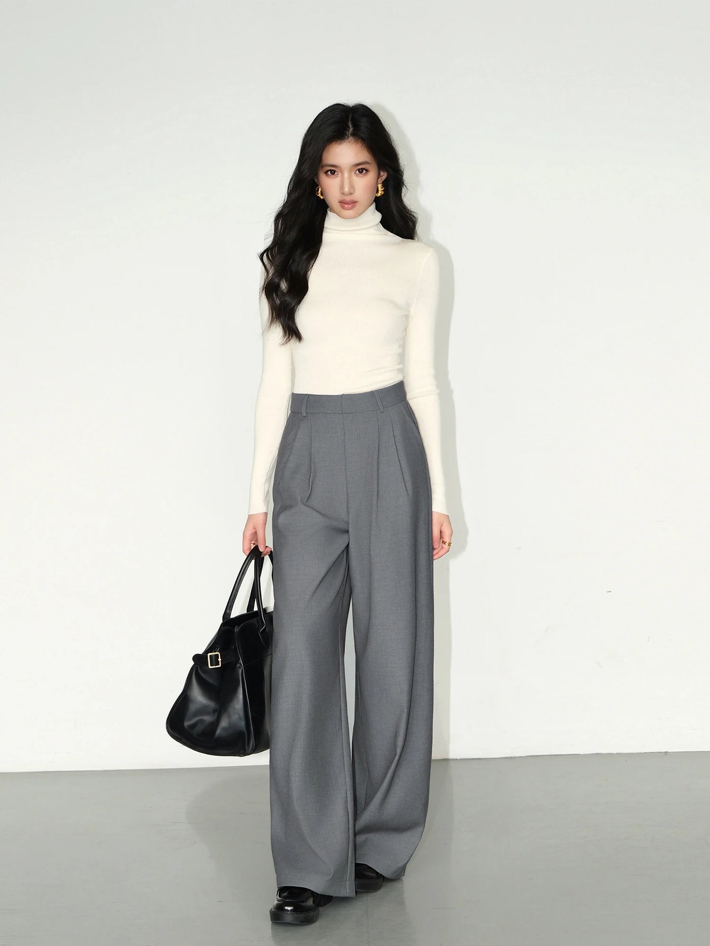 Wide-Leg High-Waist Trousers