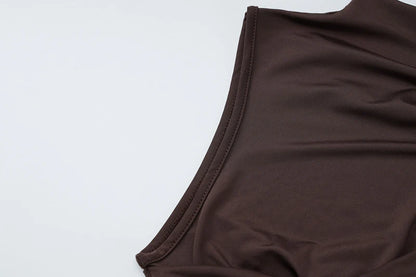 Draped Ruched Asymmetric Mini Dress