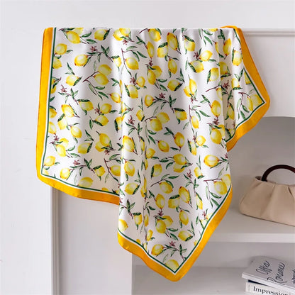 Luxury Satin Printed Square Scarf