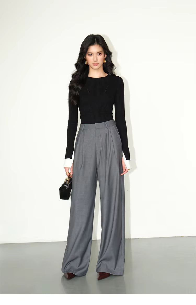 Wide-Leg High-Waist Trousers