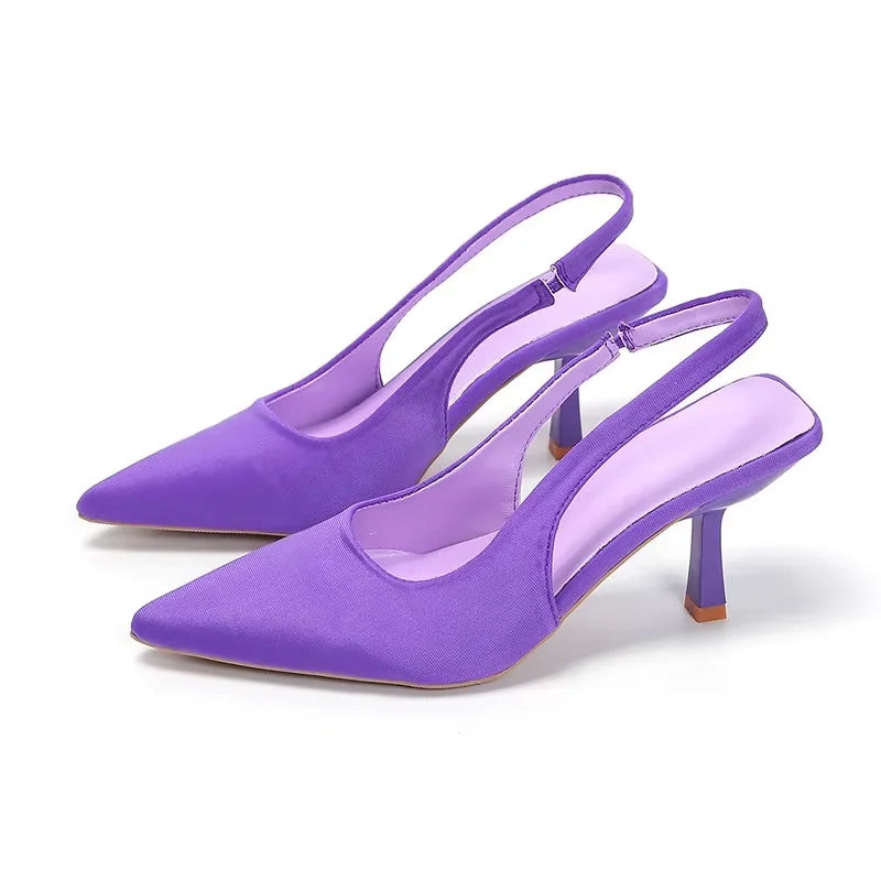 Pointed Toe Slingback Heels