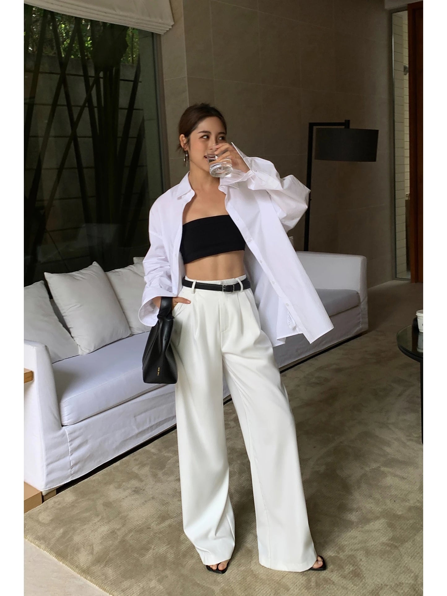 Wide-Leg High-Waist Trousers