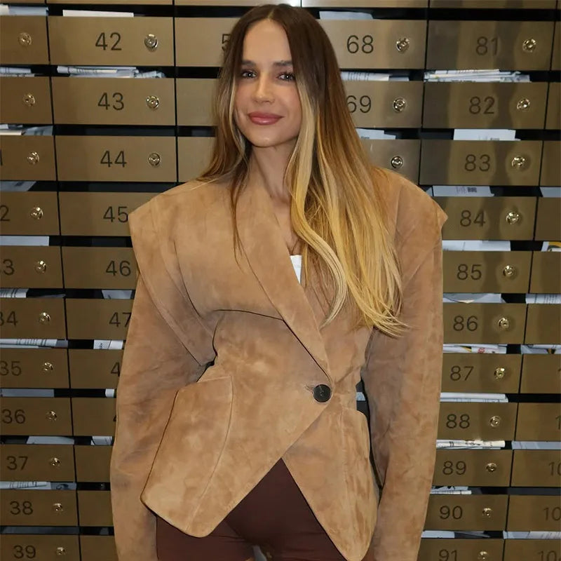 Suede Tailored Blazer Jacket