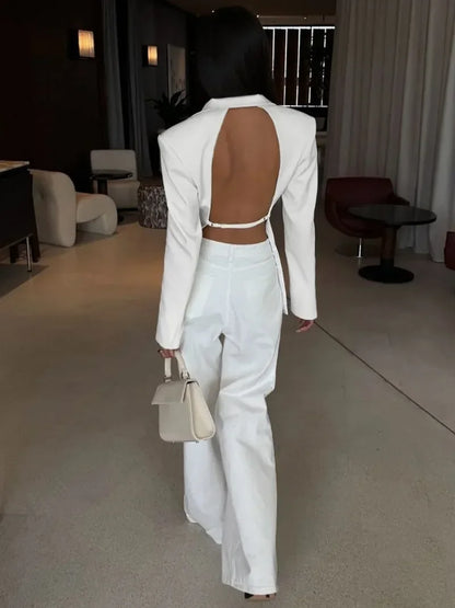 Backless Black Statement Blazer