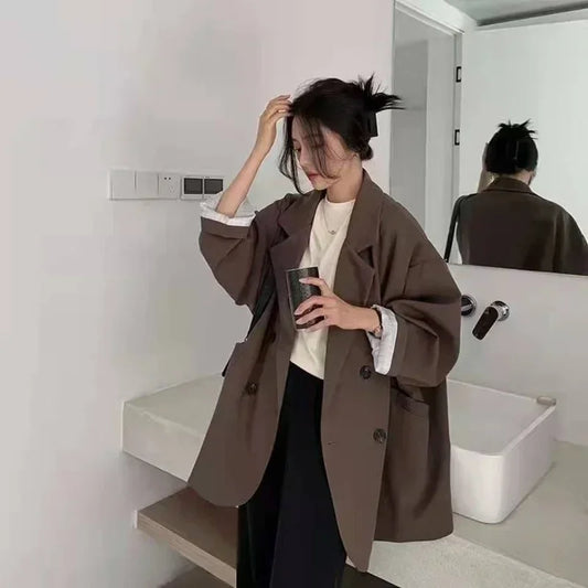 Oversized Brown Blazer Coat