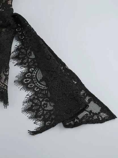 Black Strapless Lace Corset Mini Dress