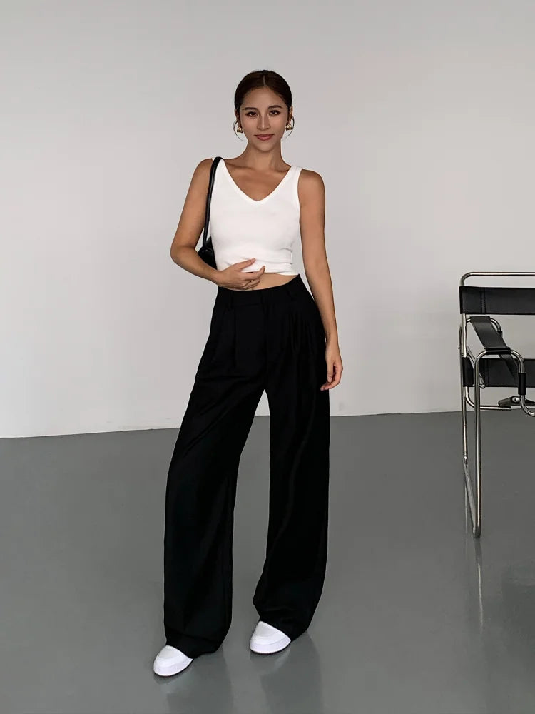 Wide-Leg High-Waist Trousers