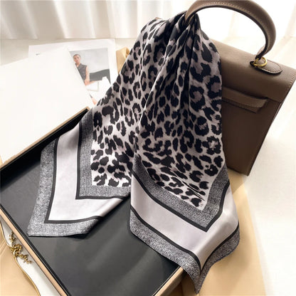 Luxury Satin Printed Square Scarf