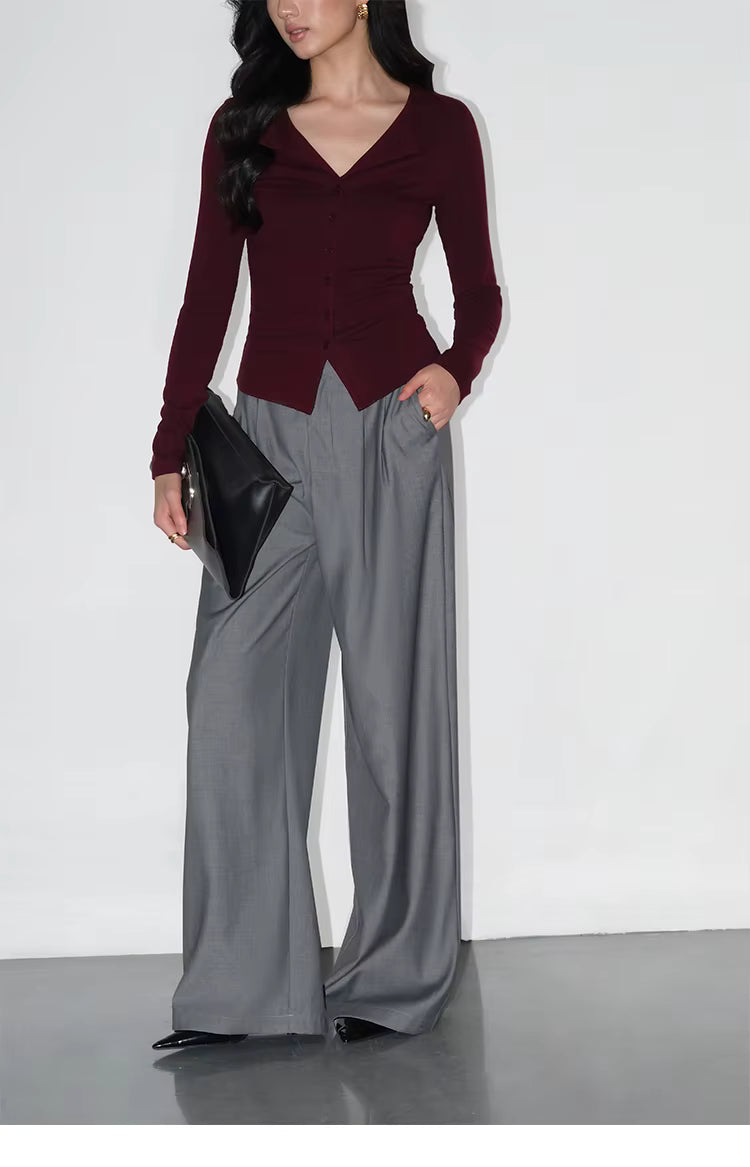 Wide-Leg High-Waist Trousers