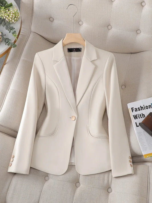 Women’s Beige Blazer – Classic Tailored Fit