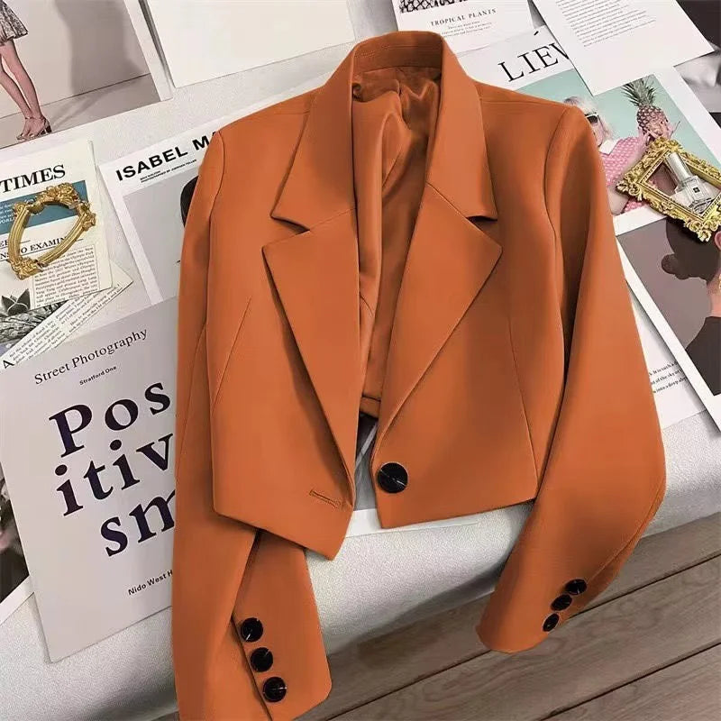 Women’s Cropped Green Blazer – Modern Tailored Fit