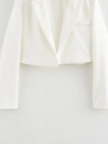 Cropped White Blazer – Modern Street Style Jacket