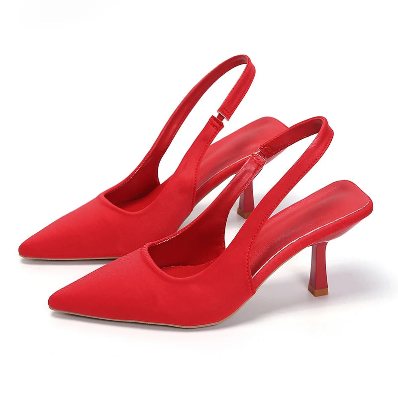 Pointed Toe Slingback Heels