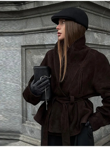 Suede Tailored Blazer Jacket