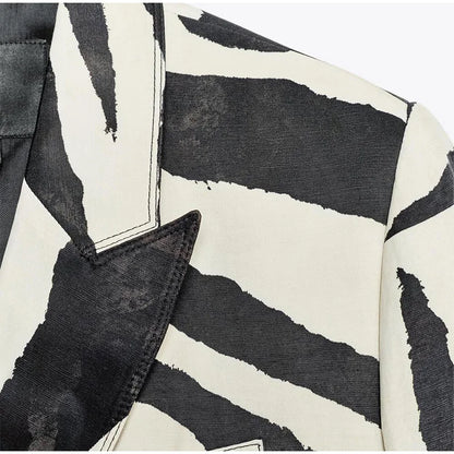 Women’s Oversized Zebra Print Blazer – Statement Outerwear