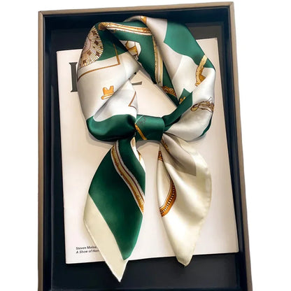 Luxury Satin Printed Square Scarf