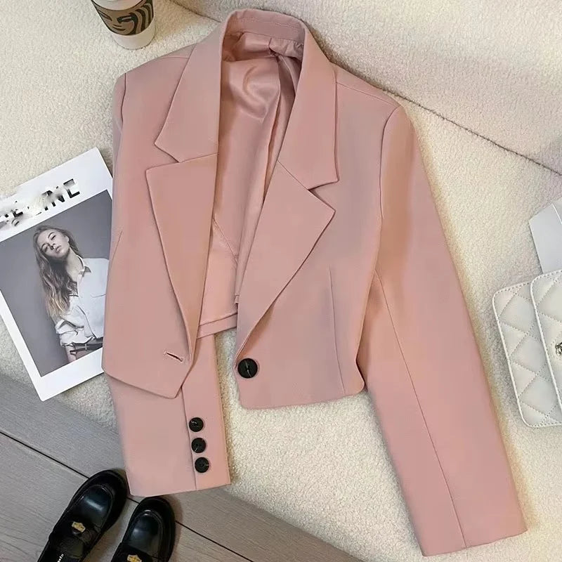 Women’s Cropped Green Blazer – Modern Tailored Fit