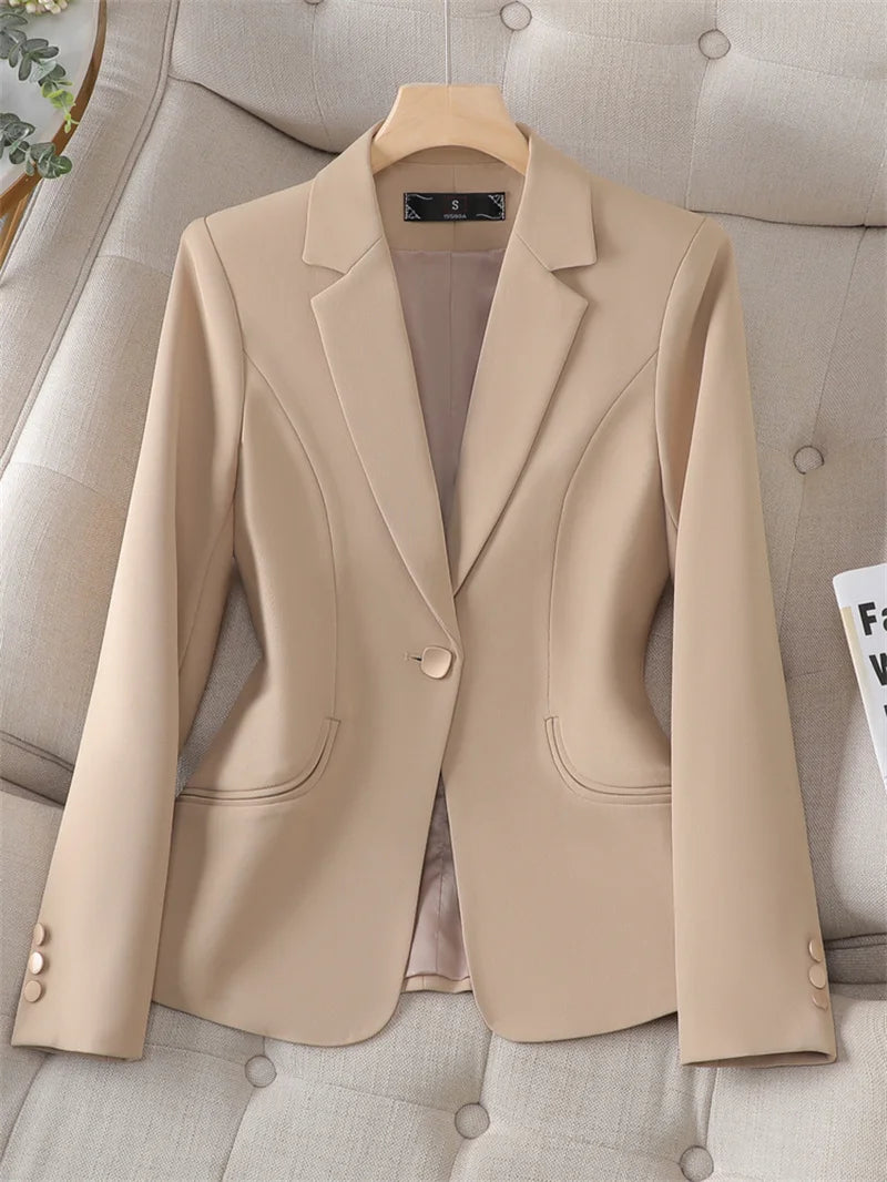 Women’s Beige Blazer – Classic Tailored Fit