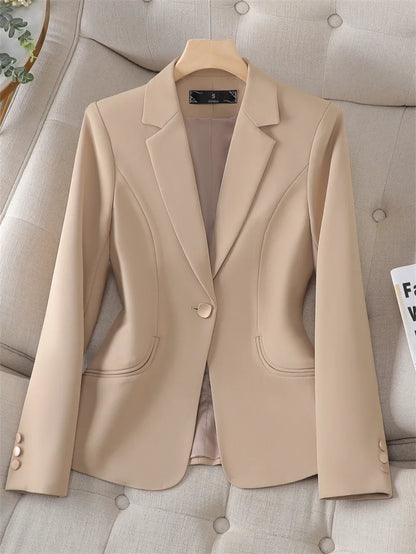 Women’s Beige Blazer – Classic Tailored Fit
