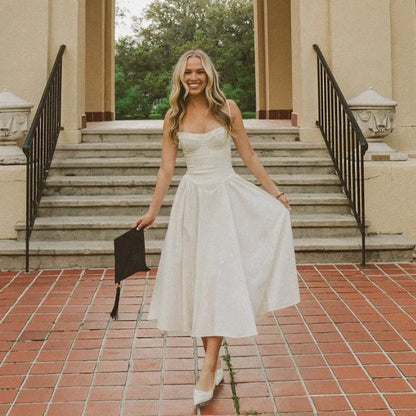 Pink Spaghetti Strap Fit & Flare Midi Dress