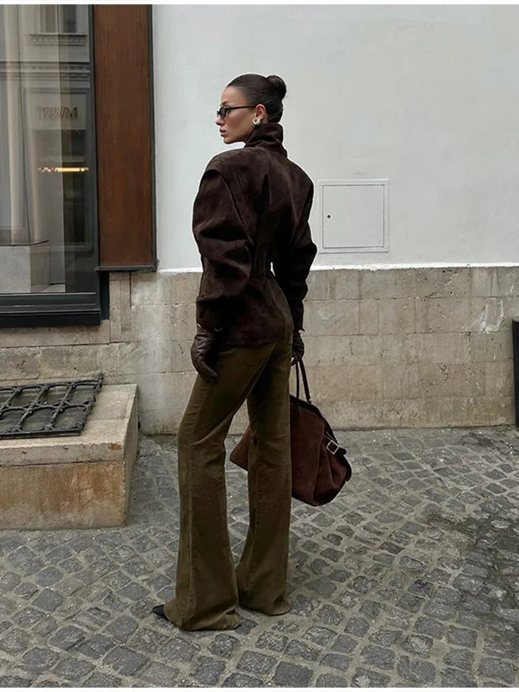 Suede Tailored Blazer Jacket