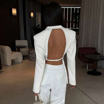 Backless Black Statement Blazer